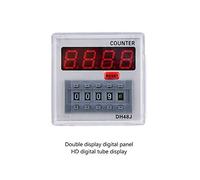 FTVOGUE DH48J-A Relè Contatore Digitale 24V 220V AC DC 11 Pin con Display LED e Coperchio Trasparente per Pannello di Controllo Automazione (220VAC)