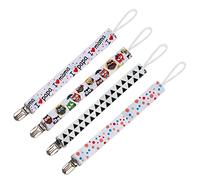 FTVOGUE di Metallo da 4 Pezzi Cinghia del Supporto per Ciucini Baby con Disegni Unisex in Poliestere Lavabili e Durevoli per il Supporto per Giocattoli per dentizione. (4)