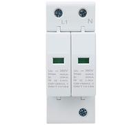 FTVOGUE DIN Rail Dispositivo di Protezione Contro le Sovratensioni, 40kA 2P | Scaricatore antifulmine antifulmine, scarica massima 40 kA, design del modulo plug-in, custodia ignifuga per PC