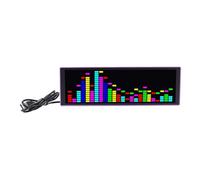 FTVOGUE Display a LED per Spettro Musicale, Analizzatore di Spettro Sonoro RGB 16x24 con 12 Effetti Dinamici, 7 modalità, Orologio Elettronico e Sensore Vocale per Casa e Feste