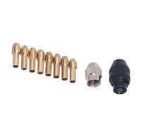 FTVOGUE Drill Chuck Collet Set per Strumenti - Adattatore Chuck Senza Chiave con 8 Dimensioni di Colletto in Ottone e Dado