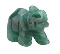 FTVOGUE Elefante in pietra naturale, giada, intagliato, portafortuna decorazione per casa, 3,8 cm