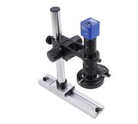 FTVOGUE Fotocamera Digitale per Microscopio, Video HD 1080P da 24 MP con Luce Anulare a LED Regolabile, per Connessione USB Al Computer per Microscopio per Ispezione di Visione (Spina europea)