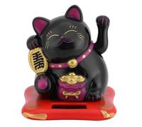 FTVOGUE - Gatto agitante a energia solare, per la casa e la decorazione dell'auto (nero)