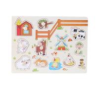 FTVOGUE Giottolo Cognitivo in Legno Giocattolo Puzzle per i Bambini Grip a Mano Colori Luminosi per il Pensiero Spaziale Esercizio di Mezzogiorno Bambino (A3006 (animale))
