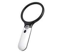 FTVOGUE Glass Portatile per Ingrandimento Portatile Handlod 3x 45x LED a Doppio Lente Illuminato con Manico ABS per la Lettura di Scienze Dell'insegnamento
