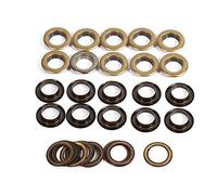 FTVOGUE Grommet Kit Occhielli in ottone dorato nero lucido con occhielli rotondi per abbigliamento Leathercraft Canvas (17mm 20sets)