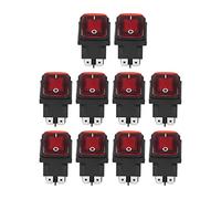 FTVOGUE Interruttore a Levetta, 10 Pezzi 2 Posizioni On Off Interruttore a Bilanciere 4 Pin 30A 125V 250V con Luce LED IP55 per Utenti di Pannelli Cruscotti Marini per Barche (rosso)