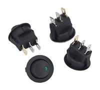 FTVOGUE Interruttore a Levetta Rotondo, Alloggiamento in ABS, Design a 3 Pin, Interruttore a Bilanciere Rotondo da 12 V per Uso su Barca e Veicolo