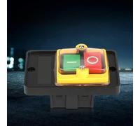 FTVOGUE Interruttore A Pulsante di Controllo dell'alimentazione A 2 Posizioni, Metallo Plastica, Tipo Istantaneo Autobloccante, 380 V 10 A per Controllo Macchina Utensile