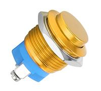 FTVOGUE Interruttore a Pulsante in Metallo, Ripristino Automatico Impermeabile in Acciaio Inossidabile da 16 Mm, Installazione Semplice, Funzionamento Regolare per Dispositivi a 220 V (YELLOW)