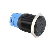 FTVOGUE Interruttore a Pulsante, Interruttore Autobloccante in Metallo, 16 Mm, Luce LED per Pannello di Controllo Industriale (12 V CC)