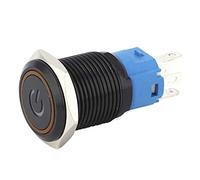 FTVOGUE Interruttore a Pulsante, Interruttore Autobloccante in Metallo, 16 Mm, Luce LED per Pannello di Controllo Industriale (12 V CC)