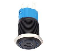 FTVOGUE Interruttore a Pulsante, Interruttore Autobloccante in Metallo, 16 Mm, Luce LED per Pannello di Controllo Industriale (220VAC)
