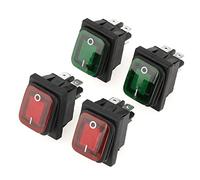 FTVOGUE Interruttore a Roccia Rossa Indicatore Dell'interruttore della Luce Indicatore Luce Nera per Elettrodomestici 4 Pezzi Set