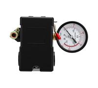 FTVOGUE Interruttore Pressione 95-125 PSI, 4 Porte 1/4 Pollice NPT | Controllo Start Stop Automatico con Valvola di Sicurezza e Manometro, Lega di Alluminio ABS Resistente per Compressori