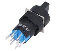 FTVOGUE Interruttore Rotativo a Selezione Automatica a 3 Livelli da 16 | Contatto in argento per conduttività costante, manopola illuminata da 12 V CA/CC, guscio ignifugo, pannello di controllo