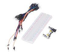 FTVOGUE Kit Breadboard Iniziale per Principianti Elettrico con Alimentatore 12V, Kit Breadboard PCB 830 Punti di Collegamento con 65 Cavi Jumper, Bianco per Progetti di Programmazione Fai da Te e
