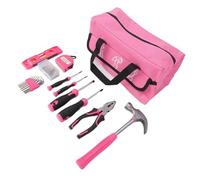 FTVOGUE Kit di Attrezzi Rosa da 18 Pezzi, Set di Attrezzi per Riparazioni Domestiche con Teste in Acciaio Al Carbonio e Manici Antiscivolo, per Riparazioni Domestiche e Progetti Fatti a (18 pollici)