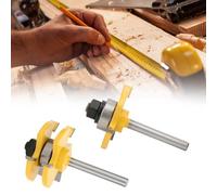 FTVOGUE Kit di Bit Router a 3 Teeth Versatile per la Scheda di Particelle MDF in Legno, 2 Pcs 1/4 Strumento di Lavorazione del Legno Gambo, Scatola di Plastica