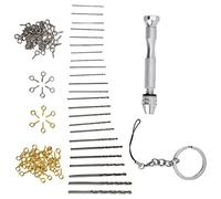 FTVOGUE Kit Portachiavi Pendant Trapano a Mano, Set di Assemblaggio da | Morsa a perno portatile in miniatura, mandrino a 3 griffe regolabile da 0,3-3,4 mm, impugnatura della coda girevole, corpo