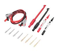 FTVOGUE Kit Puntali, Set Sonda per Multimetro in Ottone e Silicone P1033B con Ago Sostituibile e Gancio di Prova, Cavo di Prova con Spina a Banana per l'industria dei Laboratori Domestici e