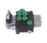 FTVOGUE Kit Valvola di Controllo del Flusso Idraulico 2 Bobine Valvola Direzionale Multidirezionale a Doppio Effetto per il Controllo dell'olio Accessorio del Trattore per la Demolizione di