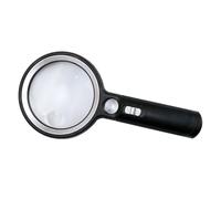 FTVOGUE Lente d'Ingrandimento a LED, Lente d'Ingrandimento Portatile con Luce UV, 30 LED, Ingrandimento 5X 13X 30X per Lettura e Ispezione (BLACK)