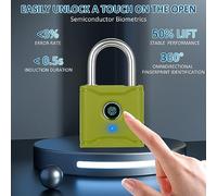 FTVOGUE Lucchetto con Impronte Digitali, Lucchetto Senza Chiave Ricaricabile Impermeabile IP65, funzionalità di Sicurezza Avanzate per Armadietti Palestra, Bagagli e Zaini (T1004D)