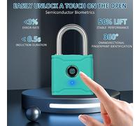 FTVOGUE Lucchetto con Impronte Digitali, Lucchetto Senza Chiave Ricaricabile Impermeabile IP65, funzionalità di Sicurezza Avanzate per Armadietti Palestra, Bagagli e Zaini (T1004D)