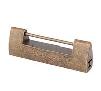 FTVOGUE Lucchetto Orizzontale Cinese in Ottone, Lucchetto Antico con Motivo in Rame e Disegno di Pesci di Buon Auspicio per Portagioielli e Piccoli Armadietti (Colore bronzo)