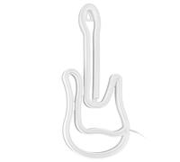 FTVOGUE Luce Al Neon per Chitarra 3D, Calda Luce Rossa Blu, Alimentata a Batteria Tramite USB per la Decorazione di Nozze del Bar della Sala Giochi