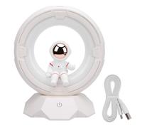 FTVOGUE Luce Notturna Space Man, Lampada LED Ricaricabile USB in Silicone ABS PC con Sensore Tattile a 3 Temperature di Colore per la Decorazione del Desktop del Comodino della Ca (WHITE)