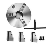 FTVOGUE Mandrino per Tornio Autocentrante, Set di Parti di Ricambio in Metallo a 3 Griffe con Chiave per il Serraggio del Disco Dell'albero Sospeso Triangolo Equilatero (K11-250)