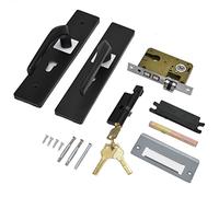 FTVOGUE Manopola della Porta della Porta Nera, Pesante, Semplice e Moderna, con una Maniglia di Blocco Interna Unica per Porte in Legno, Porte della Camera da Letto