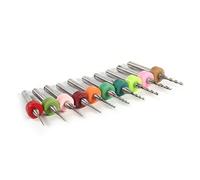 FTVOGUE Mini Micro Punte da Trapano da 10 Pezzi, Carburo Cementato, Set di Punte per PCB Ad Alta Precisione per Applicazioni di Stampi CNC SMT