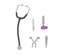 FTVOGUE Mini Stetoscopio Set 5 Pezzi Kit Medici per Casa delle Bambole Modello di Apparecchio Medico di Simulazione con Materiale in Lega per Casa delle Bambole in Scala 1:12
