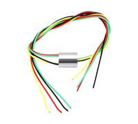 FTVOGUE Minigetto Rotante, 4 Circuiti, 2A, 6,5mm Compatto | Connettore Elettrico, Alloggiamento in PBT, Contatti Metallici, Telecamere CCTV, Robotica, Rotazione a 360 Gradi, Coppia