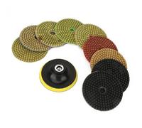 FTVOGUE Mole Diamantate Tonde da 10 Pezzi, Set di Utensili Abrasivi per Lucidare la Pietra, Dischi Abrasivi in marmo, Granito e Quarzo da 100 Mm