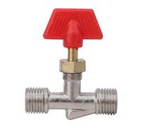 FTVOGUE Ottone Valvola a Spillo 1/4in Galleggiante per Compressore D'Aria | Filettatura per Tenuta Ermetica, Raccordo Universale, Ricambi da 5 Pezzi, Interruttore a Manopola Rossa, Uscita Pompa Aria