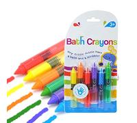 FTVOGUE Pastelli da Bagno per Bambini, Pastelli da Doccia in Cera Solida Fusto di Plastica, 9 X 1,5 Cm, Disegni a Colori Lavabili per Piastrelle, Pavimenti e Vestiti, Divertente Giocattolo per il