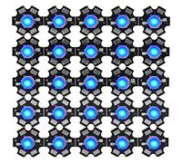 FTVOGUE Perline LED, Chip Luminoso Ad Alta Potenza con Base in Alluminio, 25 Pezzi per Apparecchi di Illuminazione Fai-da-te, Perfetti per Giardini e Plafoniere (445-450NM)