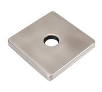 FTVOGUE Piastra di Copertura per Flangia del Braccio Doccia in Acciaio Inossidabile 304, Grande, Quadrata da 4 Pollici, Universalmente Compatibile per Un'installazione Rapida (Look spazzolato)