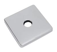 FTVOGUE Piastra di Copertura per Flangia del Braccio Doccia in Acciaio Inossidabile 304, Grande, Quadrata da 4 Pollici, Universalmente Compatibile per Un'installazione Rapida (Elettroplato)
