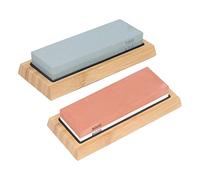 FTVOGUE Pietra per Affilare, Set Professionale di Pietre per Affilare con Base in Legno Antiscivolo, Grana 400 1000 3000 8000 - Ideale per Coltelli da Cucina e Utensili per la Lavorazione del Legno