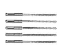 FTVOGUE Punta per Trapano a Martello 2 Punta in Carburo di Flauto per Muratura in Cemento in Pietra in Mattoni, Compatibile con, 5 Pezzi di Lunghezza 160 Mm (6MM)