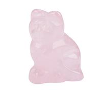 FTVOGUE Quarzo rosa scolpito a forma di oggetti da collezione figurine di gattino decorazione statua ornamento rosa curativo pietra gemma decorazione