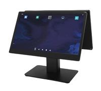 FTVOGUE Registro di Cassa POS di 15,6 Pollici LCD Capacitivo LCD con USB, Porta di Alimentazione, Memoria ROM da 2 GB di RAM + 32 GB, Base in Metallo (Spina europea)