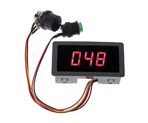 FTVOGUE Regolatore di velocità del Motore CC con Display Digitale LED, Tecnologia PWM, Controllo della velocità Regolabile, 6 V-30 V, Ideale per Motori CC con Spazzole (BLACK)