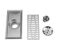 Ftvogue 20x10cm Rettangolo Acciaio Inossidabile Anti-Odore Scarico a Pavimento Bagno Doccia Cucina Scarico Scarico Piastrina Piano Scarico Griglia Anti-intasamento con Rivestimento